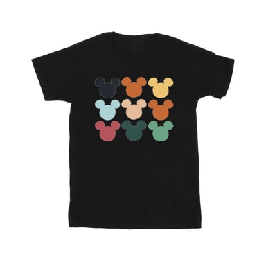 Disney Mens Mickey Mouse Heads Square T-Shirt (Black)