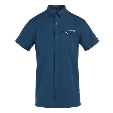 Regatta Mens Packaway Short-Sleeved Travel Shirt (Moonlight Denim)