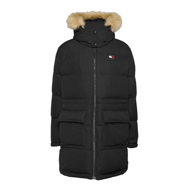 Tommy Jeans Chaqueta invierno Chaqueta Midi Alaska Piel sintética Negro