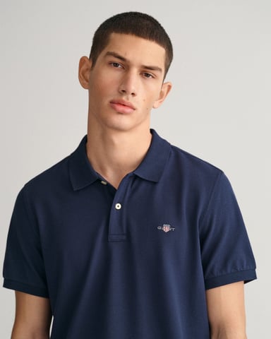 GANT Mens Regular Fit Short Sleeve Shield Logo Pique Polo
