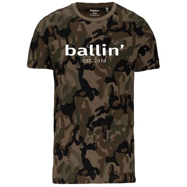 Ballin Est. 2013 Tee SS Ejército Camuflaje Camisa Verde