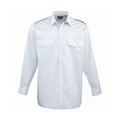 Premier Mens Long-Sleeved Pilot Shirt (Light Blue)