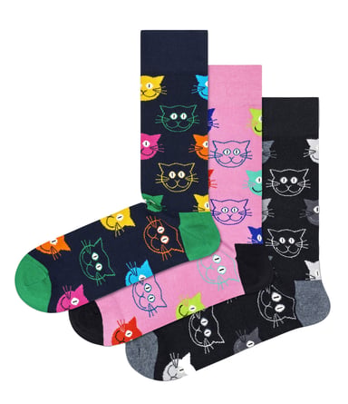 Happy Socks - Caja de regalo de calcetines divertidos de gato - Gato