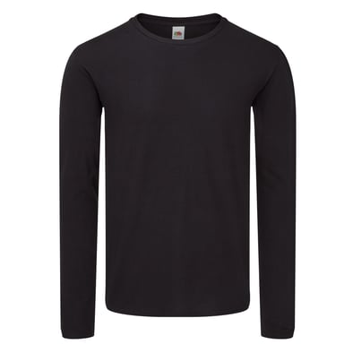 Fruit of the Loom Unisex Adult Iconic Long-Sleeved T-Shirt (Black)