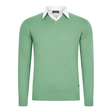 Cappuccino Italia Jersey Mock Pullover Verde