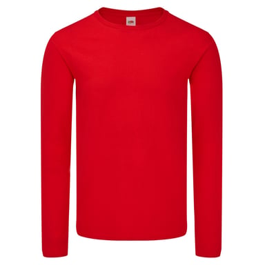 Fruit of the Loom Unisex Adult Iconic Long-Sleeved T-Shirt (Red)