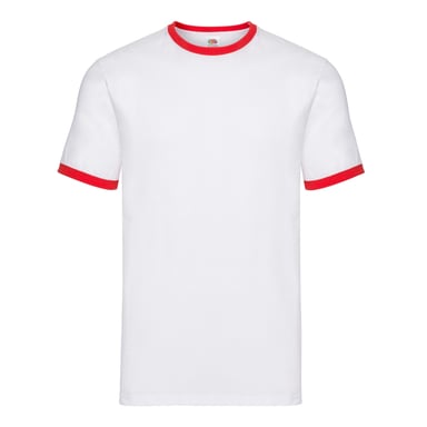 Fruit of the Loom Mens Ringer 160 T-Shirt (White/Red)