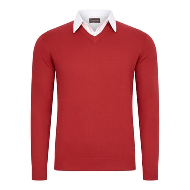Cappuccino Italia Jersey Mock Pullover Rojo