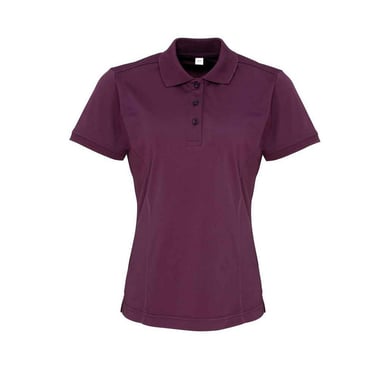 Premier Womens/Ladies Coolchecker Polo Shirt (Aubergine)