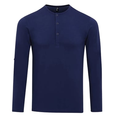 Premier Mens Long John Rolled Sleeves T-Shirt (Indigo)