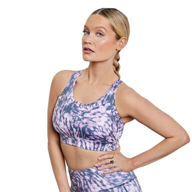 Dare 2B Womens/Ladies Mantra Printed Recycled Sports Bra (Dusty lavender)