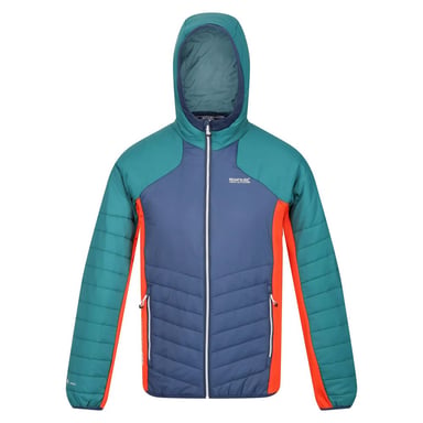 Regatta Mens Trutton Hooded Soft Shell Jacket (Admiral Blue/Pacific Green)