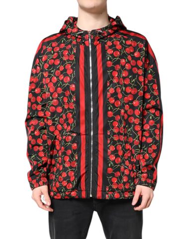 Chaqueta con capucha de estampado de cerezas
