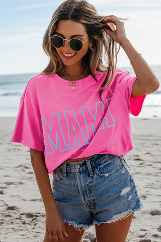 Camiseta gráfica de manga corta rosa
