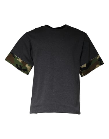 Camiseta de Manga Corta con Puño de Camuflaje