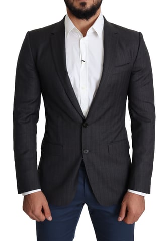 Blazer de Rayas Verticales Ajuste Clásico Jkt2774