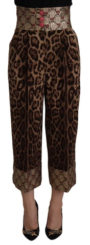 Pantalones Culottes de Cintura Alta con Estampado de Leopardo