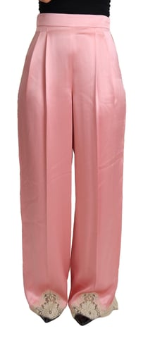 Pantalones de Seda de Pierna Ancha Dolce Gabbana