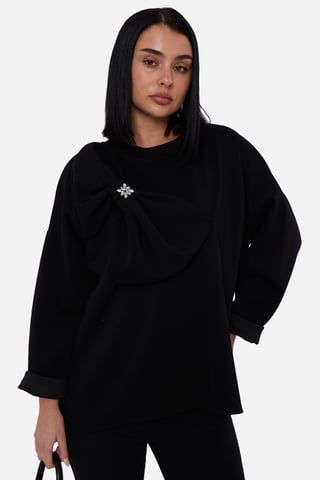 Jersey oversize con lazo contrastado negro en el lateral