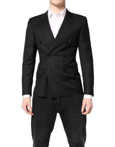 Chaqueta de traje entallada de doble botonadura