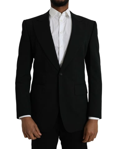 Blazer Clásico Ajuste Sólido Negro
