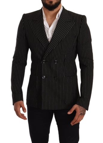 Blazer de Rayas Verticales Doble Pecho