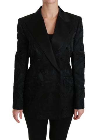 Blazer Doble Botonadura con Relieve de Paisley