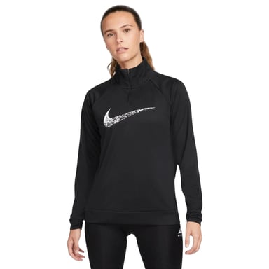 Camiseta De Manga Larga Nike Dri-fit Swoosh Para Correr, Color Negro