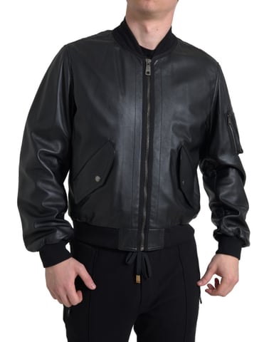 Chaqueta Bomber de Cuero Estilo Clásico