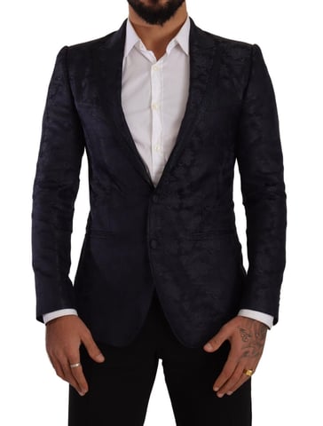 Blazer Slim Fit de Brocado Floral