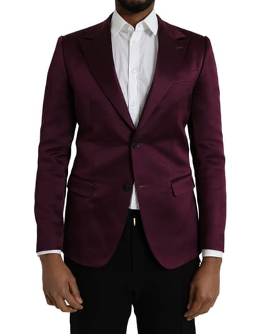 Blazer de satén burdeos ajuste Slim