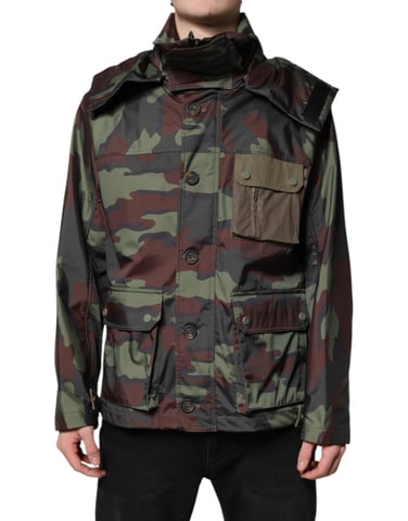 Chaqueta de botones de camuflaje