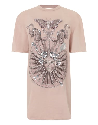 Open Back T-Shirt Dress Butterfly Tattoo