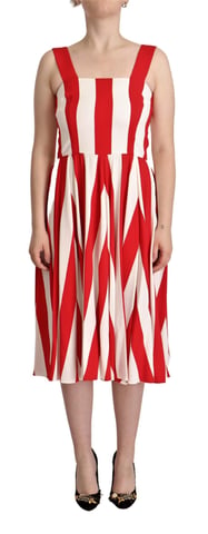 Vestido Aline a Rayas Rojas y Blancas de Dolce & Gabbana