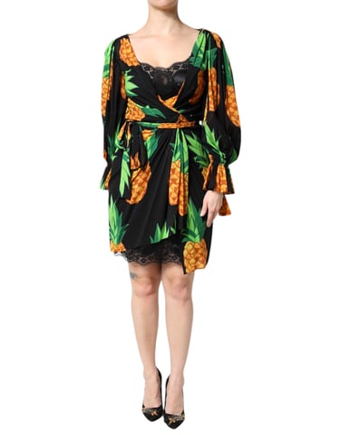 Vestido envolvente con estampado de piña