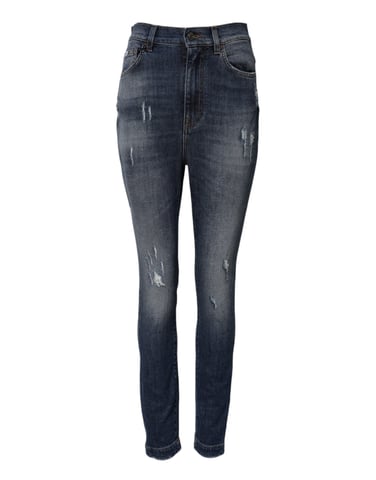Jeans Skinny Desgastados con Desgarros