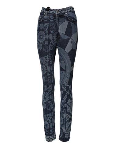 Jeans Slim de Mezclilla Impresa
