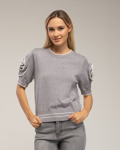 Jersey de manga corta con flores