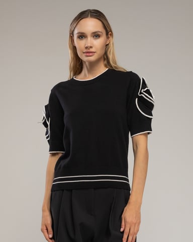 Jersey de manga corta con flores