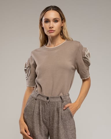 Jersey de manga corta con flores