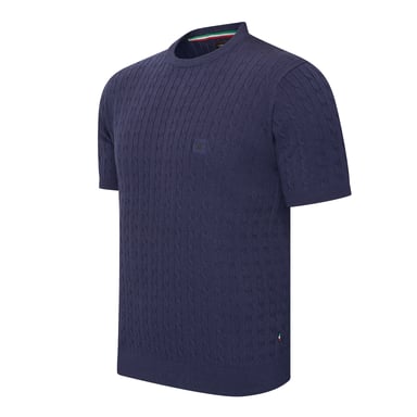 Cappuccino Italia Loreto Cable Knit Tee Azul