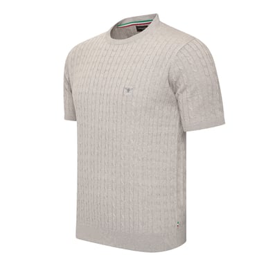 Cappuccino Italia Loreto Cable Knit Tee Gris