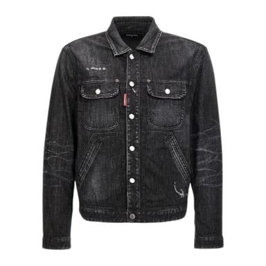 Chaqueta Vaquera Negra De Lavado Fácil Dsquared2