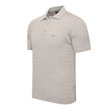 Cappuccino Italia Caorle Cable Knit Polo Gris