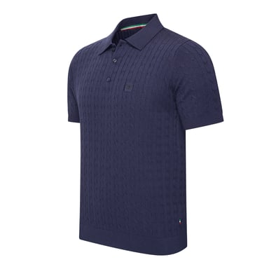 Cappuccino Italia Caorle Cable Knit Polo Azul