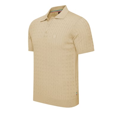 Cappuccino Italia Caorle Cable Knit Polo Negro
