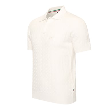 Cappuccino Italia Caorle Cable Knit Polo Blanco