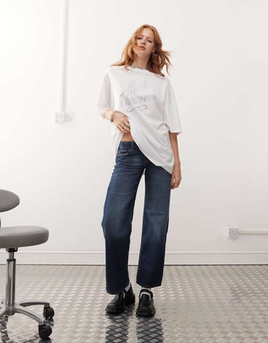 Cheap Monday Anti Low Rigid Rak Benjeans i Star Blue Mörk Tvätt