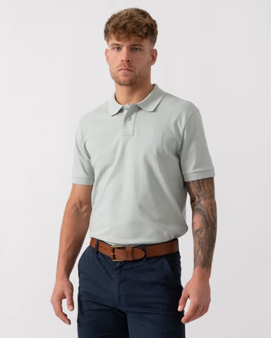 Camisa Polo Slim-Fit para Hombre en Gris Claro