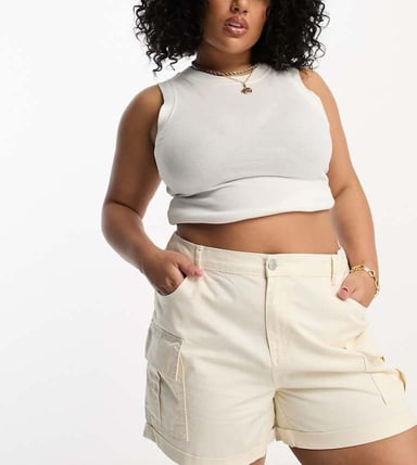 Simply Be cargoshorts i ecru